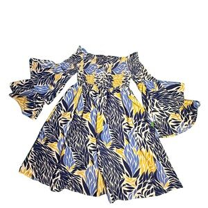 Super Cute Yellow & Blue Summer Dress